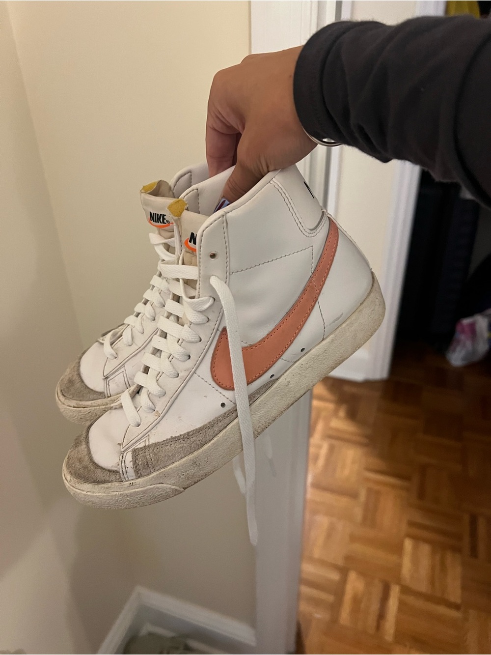 Nike Blazers pink swoosh